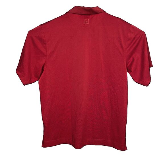 FJ Footjoy Polo Shirt Mens Large Golf‎ Short Sleeve Red Collared w/ Embroidery - Picture 9 of 10